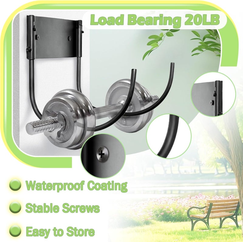 Lifyzoon Heavy Duty Wall-Mount Hose Holder: 1Pc Foldable Rustproof Outdoor Water Hose Hanger 150ft for Garden/Yard/Fence/Patio with 120LB Capacity - Image 5